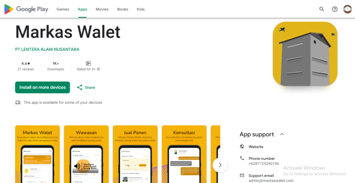 Aplikasi Markaswalet di Playstore